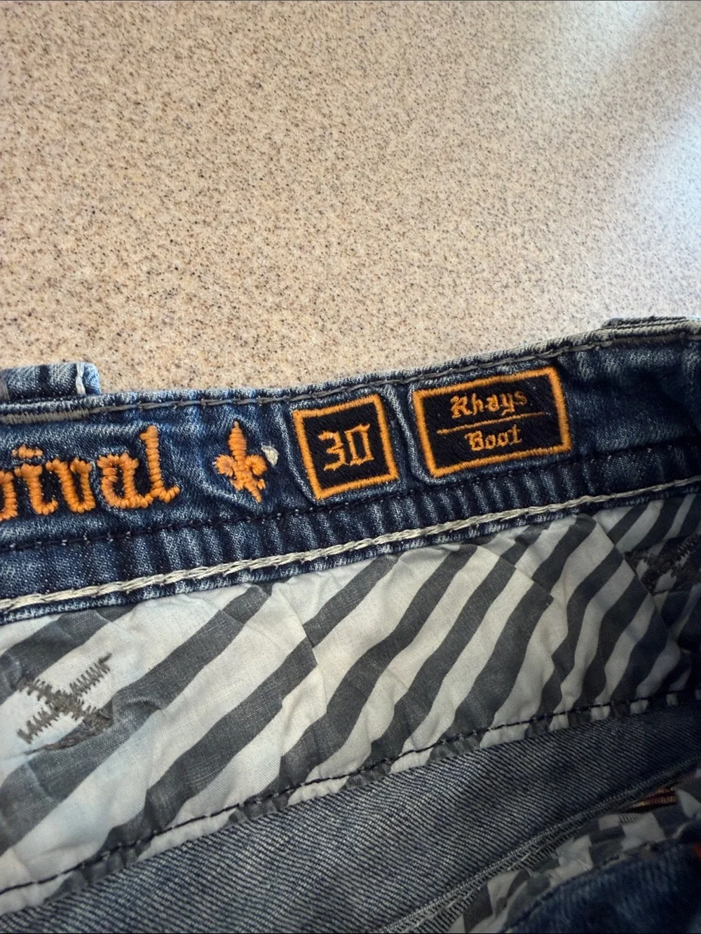 Rock Revival RhaysBlue Distressed Embellished Pocket Jeans 30X32